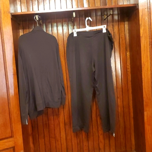 CHICO'S DESIGN GRAY Tracksuit Set TOP SIZE 2/Size 12 PANTS SIZE 3/Size 16 - Picture 2 of 10